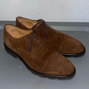 Bottega Senatore Shoes Brown Suede Cap Toe Size 43 EU 10 US Made In Italy